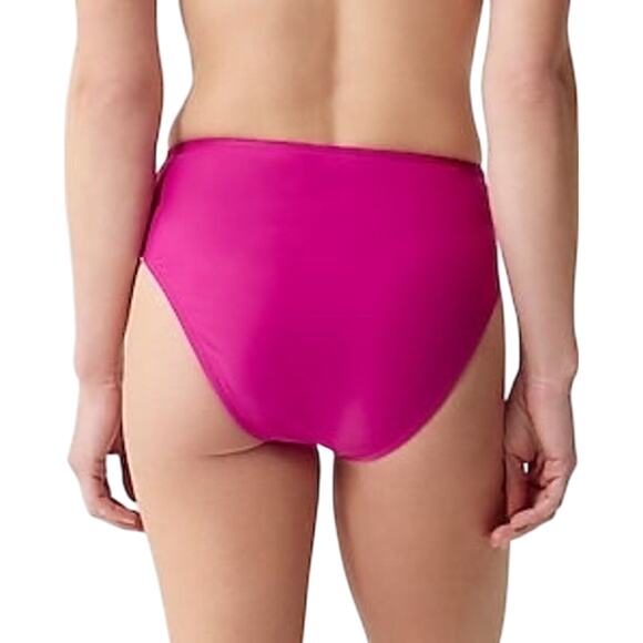 J.Crew Magenta Orchid High-Rise Full Coverage Bikini Bottom NWT S - Picture 2 of 5